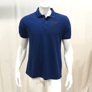 Versace Collection Men's Blue Half Medusa Polo XL